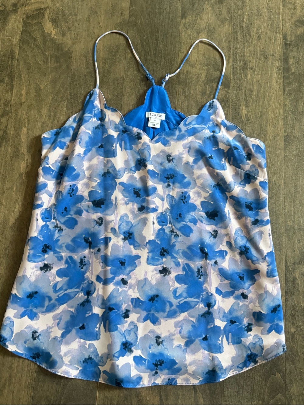 ✨ NWT - J. Crew Factory Blue Floral Scalloped Tank✨